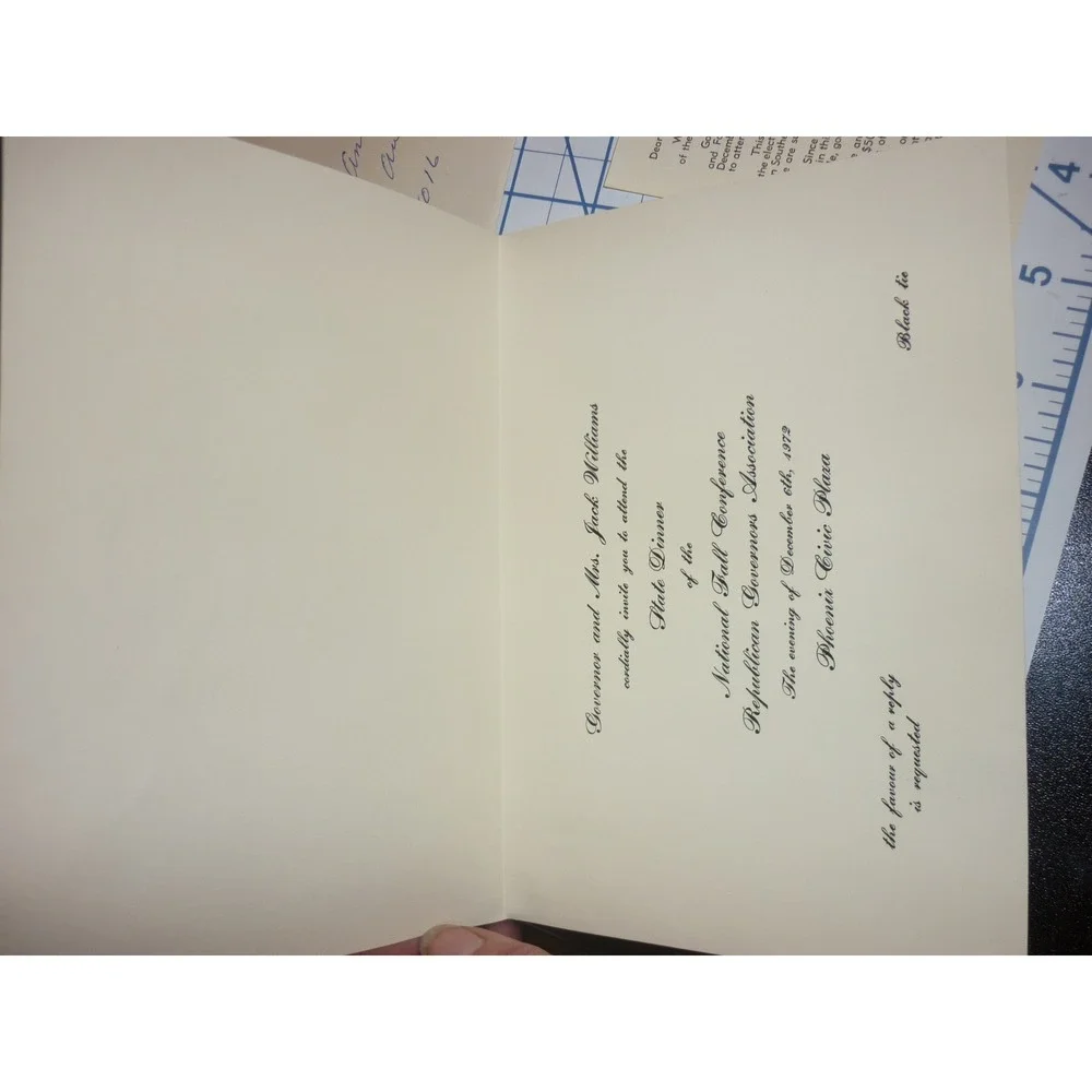 1972 Nixon Republican Governors State Ball Invitation Set Arizona Jack‎ Williams